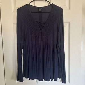 Blue Long Sleeve Blouse | Torrid